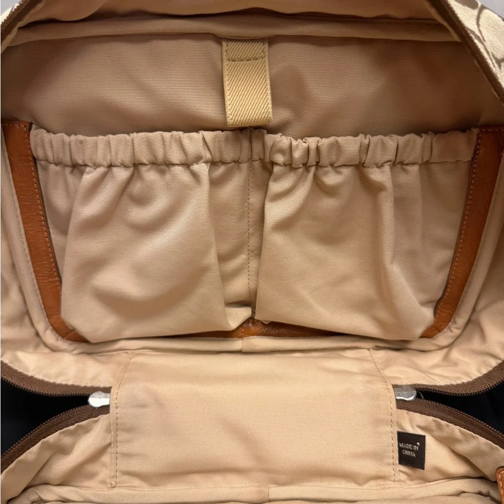 Coach Tan and Brown Signature Cosmetic Case